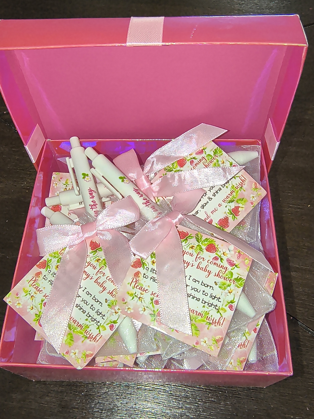 "A Berry Sweet Baby Is On The Way" baby Shower Favor Set with tags set of `12